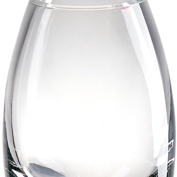 HomeRoots 9" Clear Oval Lead Free Crystal Table Vase – Handcrafted Elegance for Floral Arrangements & Gifts 375823