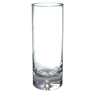 Homeroots 11" Clear Mouth Blown Crystal Cylinder Table Vase  Crystal 375829