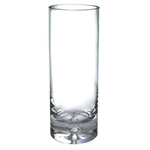 Homeroots 11" Clear Mouth Blown Crystal Cylinder Table Vase  Crystal 375829