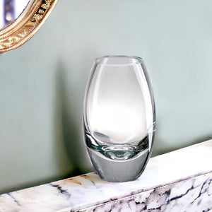 Homeroots 7" Clear Lead Free Crystal Oval Table Vase  Lead Free Crystal 375832