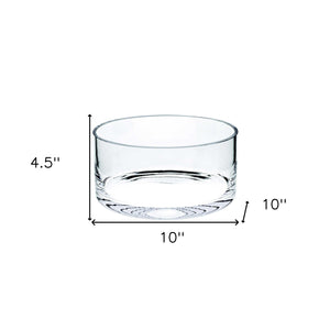 Homeroots 10" Mouth Blown Crystal European Made Crystal Bowl   375835
