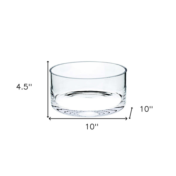 Homeroots 10" Mouth Blown Crystal European Made Crystal Bowl   375835