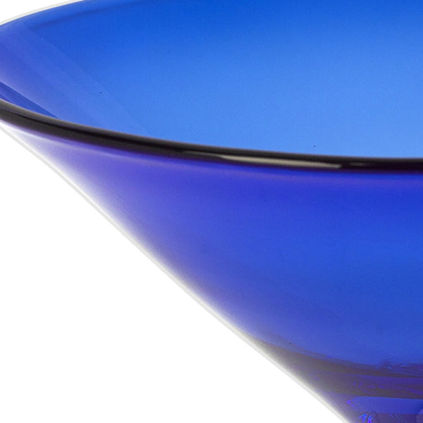Homeroots 11 Mouth Blown Crystal Cobalt Blue Centerpiece Bowl   375838
