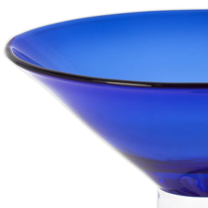 Homeroots 11 Mouth Blown Crystal Cobalt Blue Centerpiece Bowl   375838