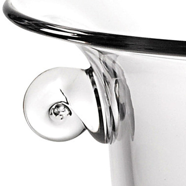 Homeroots 11" Clear Mouth  Blown Crystal Round Pedestal Centerpiece Bowl   375840