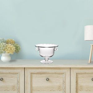 Homeroots 13 Mouth Blown Crystal Trophy Centerpiece Fruit Or Punchbowl   375841