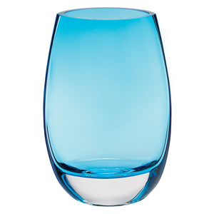 Homeroots 8 Mouth Blown Crystal Lead Free Oval Thick Aqua Blue Walled Vase  Lead Free Crystal 375844
