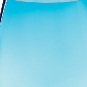 Homeroots 8 Mouth Blown Crystal Lead Free Oval Thick Aqua Blue Walled Vase  Lead Free Crystal 375844