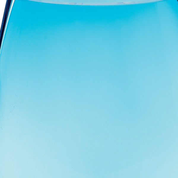 Homeroots 8 Mouth Blown Crystal Lead Free Oval Thick Aqua Blue Walled Vase  Lead Free Crystal 375844
