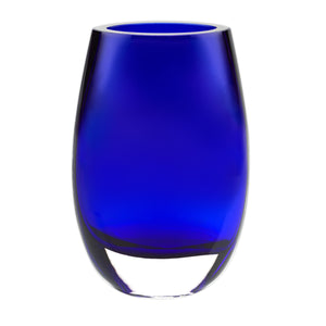 Homeroots 8 Mouth Blown Crystal Cobalt Blue Vase  Lead Free Crystal 375846