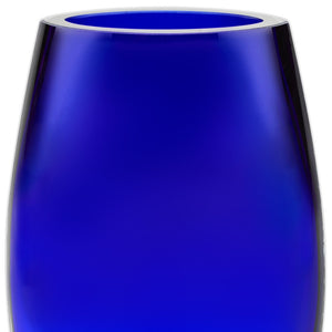 Homeroots 8 Mouth Blown Crystal Cobalt Blue Vase  Lead Free Crystal 375846