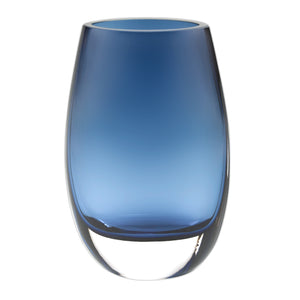 Homeroots 8 Mouth Blown Crystal Oval Thick Midnight Blue Walled Vase  Lead Free Crystal 375847