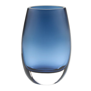 Homeroots 8 Mouth Blown Crystal Oval Thick Midnight Blue Walled Vase  Lead Free Crystal 375847