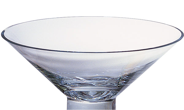 Homeroots 11" Clear Mouth Blown Crystal Round Pedestal Centerpiece Bowl   375849