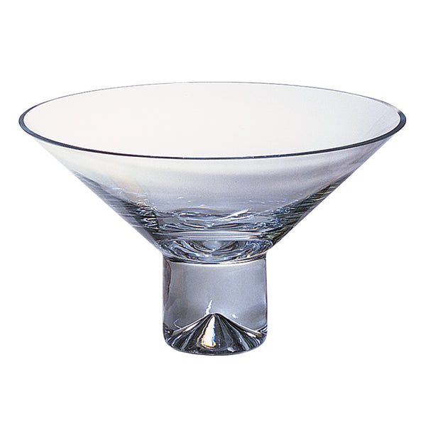 Homeroots 11" Clear Mouth Blown Crystal Round Pedestal Centerpiece Bowl   375849