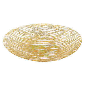 Homeroots 9 Hand Crafted Glass Oval Gold Bowl - Elegant Centerpiece For Serving Salads, Desserts & Appetizers 2 Inches  375854