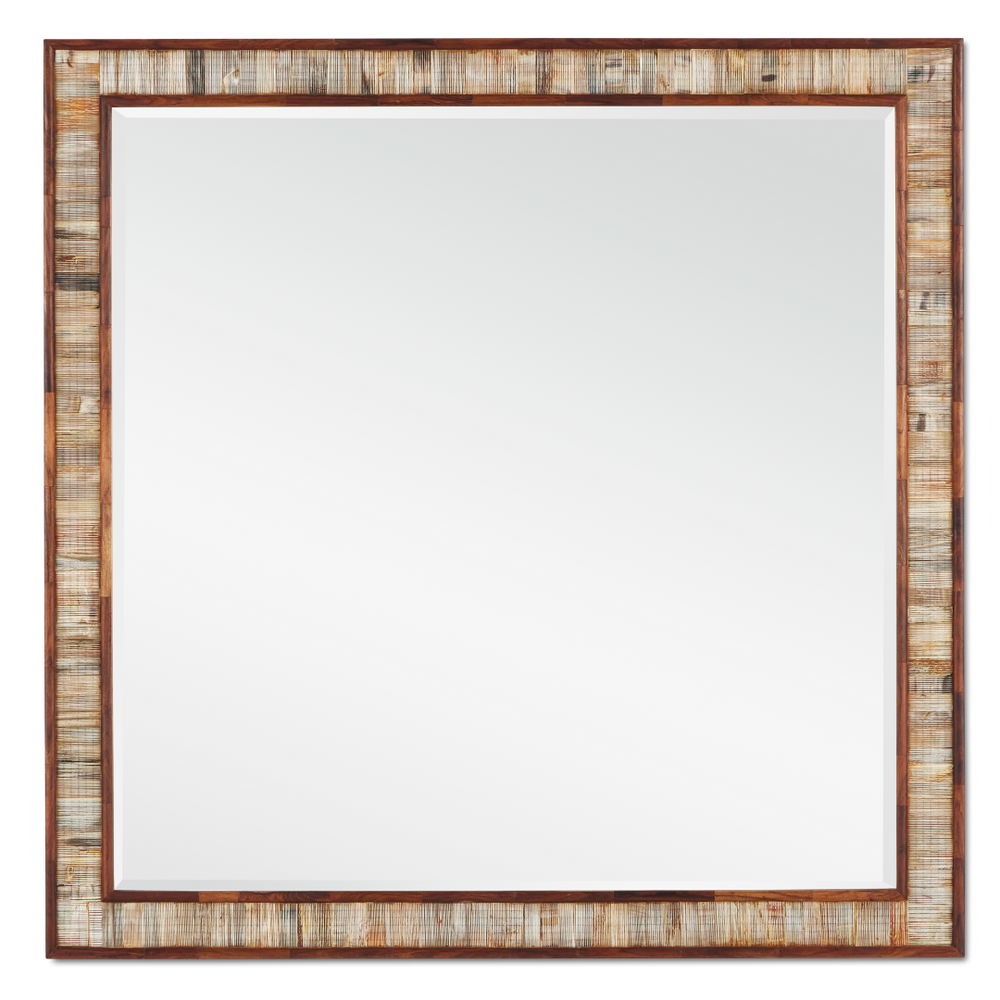 Hyson Medium Square Mirror - Handcrafted Natural Horn Design with Contemporary Style and Unique Details