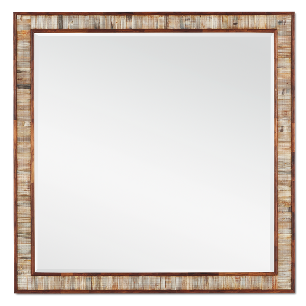 Hyson Medium Square Mirror - Handcrafted Natural Horn Design with Contemporary Style and Unique Details