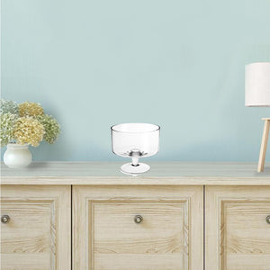 Homeroots 10" Clear Mouth Blown Crystal Round Trifle Bowl   375881