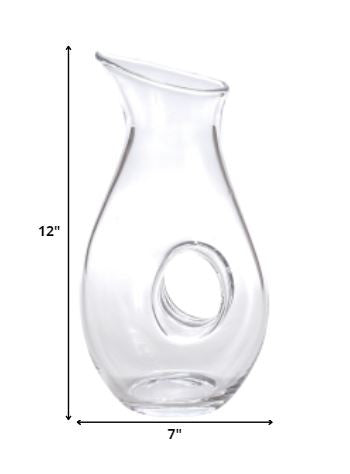 Homeroots Mouth Blown Lead Free Crystal Pitcher  28 Oz   375884