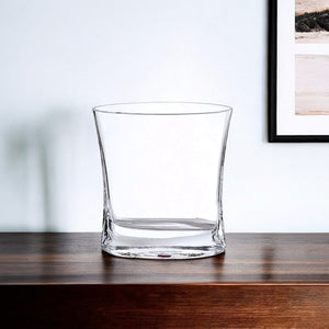 Homeroots 8" Clear Mouth Blown Crystal Pocket Table Vase  Crystal Glass 375890