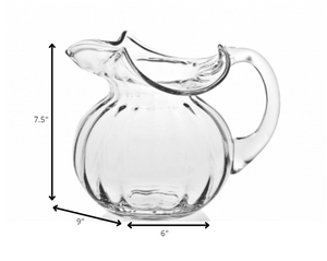 Homeroots Mouth Blown Glass Pitcher  42 Oz   375892