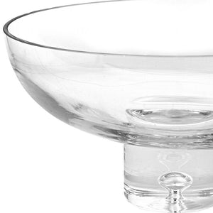 Homeroots 11 Mouth Blown Deep Pedestal Glass Centerpiece Bowl   375894