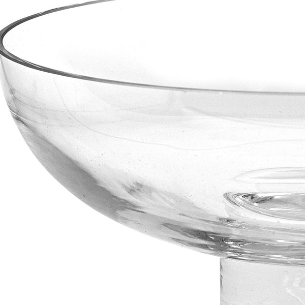 Homeroots 11 Mouth Blown Deep Pedestal Glass Centerpiece Bowl   375894