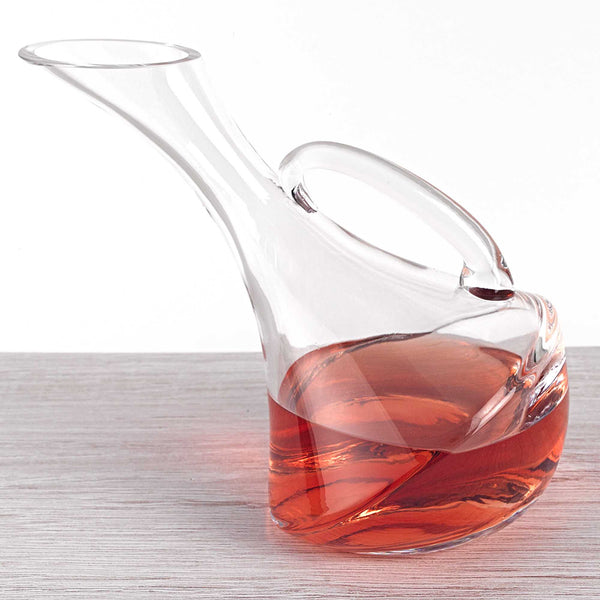 Homeroots Mouth Blown Glass Wine Carafe  32 Oz   375895