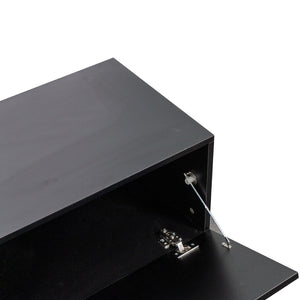 English Elm Modern Floating Media Console with Drop Down Doors and Display Shelf for Living Rooms W331P361255