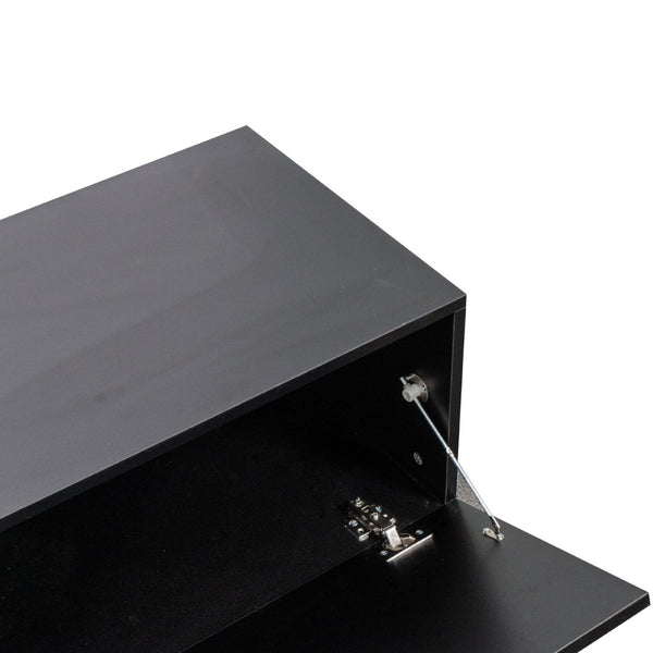 English Elm Modern Floating Media Console with Drop Down Doors and Display Shelf for Living Rooms W331P361255
