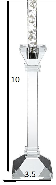 Homeroots Set Of Two Clear Crystal Tabletop Candle Holders   375914