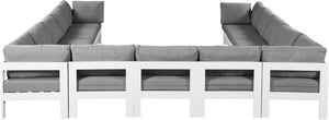 Meridian Furniture Nizuc 13 Piece Modular Outdoor Sectional with Water Resistant Upholstery for Patios 375Grey-Sec13A