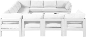 Meridian Furniture Nizuc 11 Piece Outdoor Modular Sectional Resort Style White Aluminum Patio Seating 375White-Sec11A