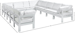 Meridian Furniture Nizuc 12 Piece Outdoor Modular Sectional with Aluminum Frame Resort Patio Seating 375White-Sec12A