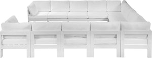 Meridian Furniture Nizuc 12 Piece Outdoor Modular Sectional with Aluminum Frame Resort Patio Seating 375White-Sec12A