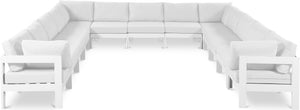 Meridian Furniture Nizuc 13 Piece Modular Outdoor Sectional Aluminum Frame Water Resistant Patio Seating 375White-Sec13A