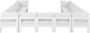 Meridian Furniture Nizuc 13 Piece Modular Outdoor Sectional Aluminum Frame Water Resistant Patio Seating 375White-Sec13A