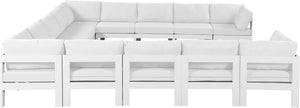 Meridian Furniture Nizuc 13 Piece Modular Outdoor Sectional Aluminum Frame Water Resistant Patio Seating 375White-Sec13A