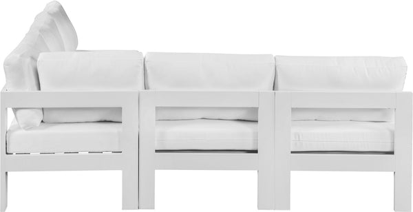 Meridian Furniture Nizuc Five Piece Modular Outdoor Sectional with Aluminum Frame and All Weather Fabric 375White-Sec5A