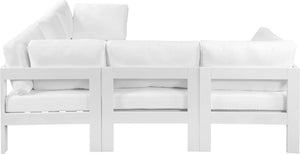Meridian Furniture Nizuc Five Piece Modular Outdoor Sectional with Weather Resistant Fabric Patio Seating 375White-Sec5B