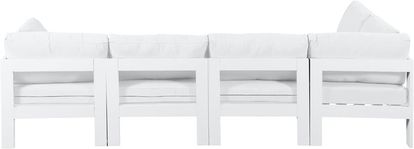 Meridian Furniture Nizuc 5 Piece Modular Outdoor Sectional Aluminum Frame Water Resistant Patio Seating 375White-Sec5C