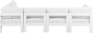 Meridian Furniture Nizuc 5 Piece Modular Outdoor Sectional Aluminum Frame Water Resistant Patio Seating 375White-Sec5C