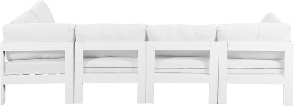 Meridian Furniture Nizuc 5 Piece Modular Outdoor Sectional Aluminum Frame Water Resistant Patio Seating 375White-Sec5C