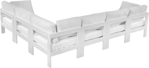 Meridian Furniture Nizuc Six Piece Outdoor Modular Sectional with Aluminum Frame Resort White Fabric 375White-Sec6A