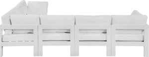 Meridian Furniture Nizuc Six Piece Outdoor Modular Sectional with Aluminum Frame Resort White Fabric 375White-Sec6A
