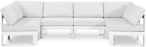 Meridian Furniture Nizuc Six Piece Outdoor Modular Sectional with Aluminum Frame and Weather Resistant Fabric 375White-Sec6B