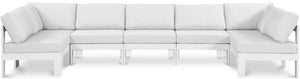 Meridian Furniture Nizuc 7 Piece Modular Outdoor Sectional with Aluminum Frame and Water Resistant Fabric 375White-Sec7C