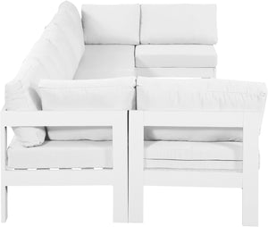 Meridian Furniture Nizuc 7 Piece Modular Outdoor Sectional with Aluminum Frame and Water Resistant Fabric 375White-Sec7C