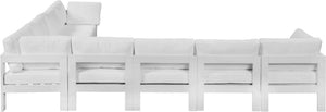 Meridian Furniture Nizuc 8 Piece Outdoor Modular Sectional Resort Style Aluminum Frame Patio Seating 375White-Sec8A